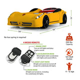 SPYDER Twin Race Car Bed with LED Lights & Sound FX uscarbed