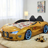 GTM Twin Race Car Bed with LED Lights & Sound FX