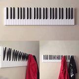 Piano Coat (15 Key) -Wall Mountable Piano Towel Coat Umbrella Bag Hanger Hook Rack Coat Hooks - Black and White (Copy)