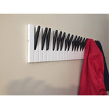 Piano Coat (15 Key) -Wall Mountable Piano Towel Coat Umbrella Bag Hanger Hook Rack Coat Hooks - Black and White (Copy)
