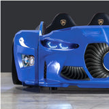 GTM Twin Race Car Bed with LED Lights & Sound FX