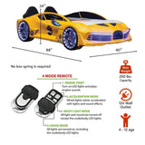 AERO EXTREME Twin Race Car Bed with LED Lights & Sound FX, FREE Mattress Included uscarbed