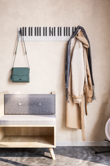 Piano Coat (21 Key) -Wall Mountable Piano Towel Coat Umbrella Bag Hanger Hook Rack Coat Hooks - Black and White