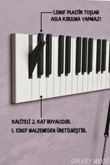 Piano Coat (21 Key) -Wall Mountable Piano Towel Coat Umbrella Bag Hanger Hook Rack Coat Hooks - Black and White