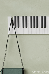 Piano Coat (21 Key) -Wall Mountable Piano Towel Coat Umbrella Bag Hanger Hook Rack Coat Hooks - Black and White