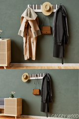 Piano Coat (21 Key) -Wall Mountable Piano Towel Coat Umbrella Bag Hanger Hook Rack Coat Hooks - Black and White