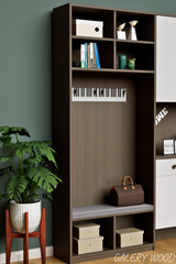 Piano Coat (21 Key) -Wall Mountable Piano Towel Coat Umbrella Bag Hanger Hook Rack Coat Hooks - Black and White