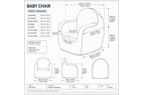 Premium Faux Leather Baby Sofa Chair – Comfortable Toddler Armchair for Nursery, Playroom, or Bedroom
