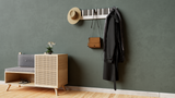 Piano Coat (21 Key) -Wall Mountable Piano Towel Coat Umbrella Bag Hanger Hook Rack Coat Hooks - Black and White