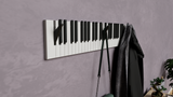 Piano Coat (21 Key) -Wall Mountable Piano Towel Coat Umbrella Bag Hanger Hook Rack Coat Hooks - Black and White