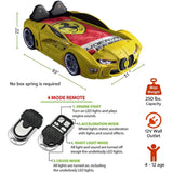 GTM Twin Race Car Bed with LED Lights & Sound FX