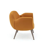 Birdy Modern Single-Seater Accent Chair with Fabric Upholstery and Painted Metal Legs