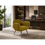 Birdy Modern Single-Seater Accent Chair with Fabric Upholstery and Painted Metal Legs