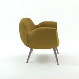 Birdy Modern Single-Seater Accent Chair with Fabric Upholstery and Painted Metal Legs