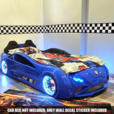 Checkered Wall Decal Sticker for Kidsroom US Car Bed