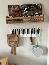 Piano Coat (15 Key) -Wall Mountable Piano Towel Coat Umbrella Bag Hanger Hook Rack Coat Hooks - Black and White (Copy)