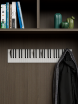 Piano Coat (21 Key) -Wall Mountable Piano Towel Coat Umbrella Bag Hanger Hook Rack Coat Hooks - Black and White