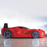 GTM Twin Race Car Bed with LED Lights & Sound FX