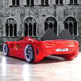 GTM Twin Race Car Bed with LED Lights & Sound FX