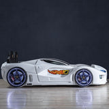 GTM Twin Race Car Bed with LED Lights & Sound FX