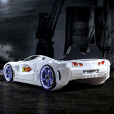 GTM Twin Race Car Bed with LED Lights & Sound FX