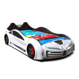 Speedy Max Race Car Bed -White