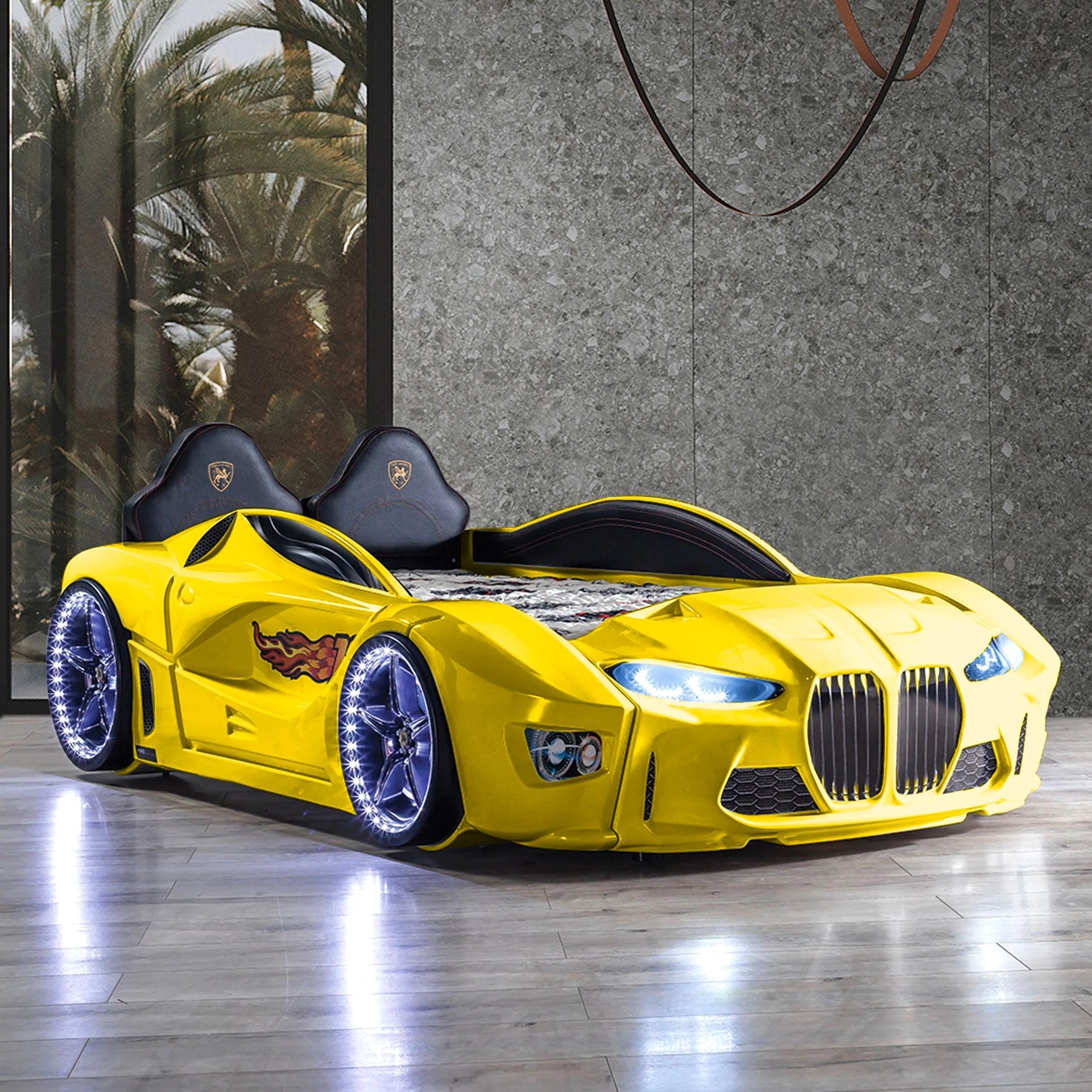 Carbed GTM Twin Race Car Bed with Lights & Sound FX