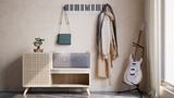 Piano Coat (21 Key) -Wall Mountable Piano Towel Coat Umbrella Bag Hanger Hook Rack Coat Hooks - Black and White