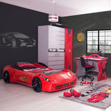 SPYDER Twin Race Car Bed with LED Lights & Sound FX uscarbed