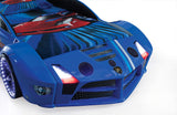 MOON Luxury Twin Race Car Bed with LED Lights & Sound FX