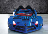 MOON Luxury Twin Race Car Bed with LED Lights & Sound FX