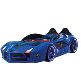 MOON Luxury Twin Race Car Bed with LED Lights & Sound FX
