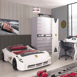 SPYDER Twin Race Car Bed with LED Lights & Sound FX uscarbed