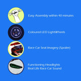 GT1 Twin Race Car Bed with LED Lights & Sounds FX uscarbed