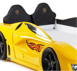 MOON Luxury Twin Race Car Bed with LED Lights & Sound FX Uscarbed