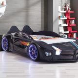 MOON Luxury Twin Race Car Bed with LED Lights & Sound FX Uscarbed