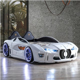 GTM Twin Race Car Bed with LED Lights &amp; Sound FX