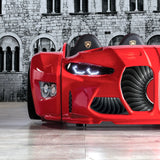 GTM Twin Race Car Bed with LED Lights &amp; Sound FX