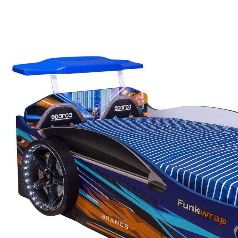 GTX Twin Race Car Bed with LED Lights & Sound FX