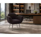 Birdy Modern Single-Seater Accent Chair with Fabric Upholstery and Painted Metal Legs