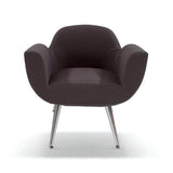 Birdy Modern Single-Seater Accent Chair with Fabric Upholstery and Painted Metal Legs