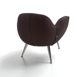 Birdy Modern Single-Seater Accent Chair with Fabric Upholstery and Painted Metal Legs