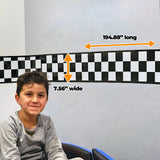 Checkered  Wall Decal Sticker for Kidsroom US Car Bed