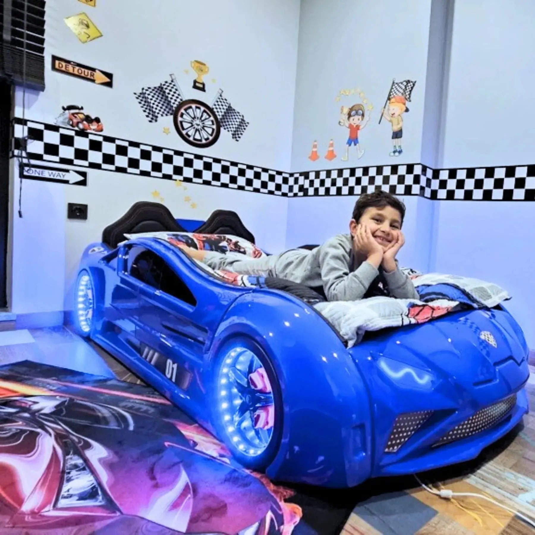 Air Bed Racing AERO EXTREME Racecarbed with LED Lights - Ready for the Race