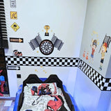 WALL STICKER SET FOR KIDS ROOM US Car Bed
