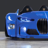 GTM Twin Race Car Bed with LED Lights &amp; Sound FX