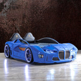 GTM Twin Race Car Bed with LED Lights &amp; Sound FX