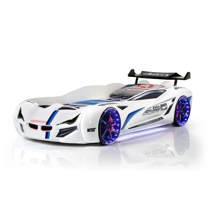 MVN Race Car Bed White Color