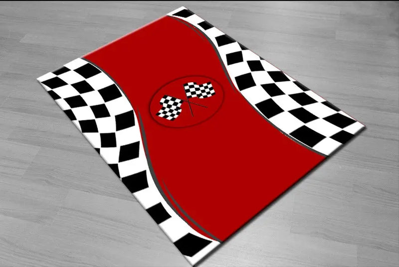RACE FLAG Bedroom Carpet Rug, 4.5' x 6.25'