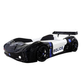 POLICE Race Car Bed with LED Lights & Sound FX - Twin Size